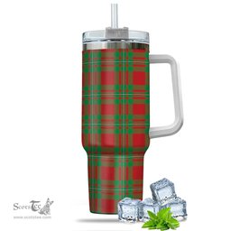 ScotsTee Shop Scottish MacGregor Modern Clan Tartan Tumbler with Handle 40oz Insulated Tumbler