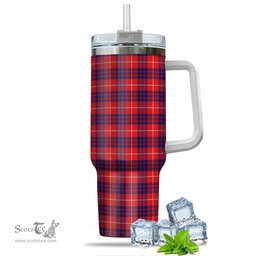 ScotsTee Shop Scottish Hamilton Modern Clan Tartan Tumbler with Handle 40oz Insulated Tumbler
