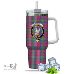 ScotsTee Shop Scottish Lindsay Ancient Clan Crest Tartan Tumbler with Handle 40oz Insulated Tumbler