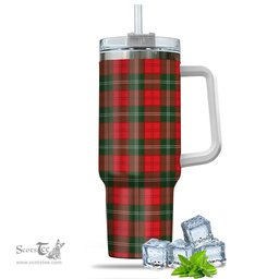 ScotsTee Shop Scottish Lennox Modern Clan Tartan Tumbler with Handle 40oz Insulated Tumbler