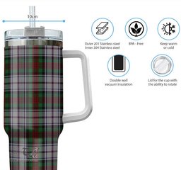 ScotsTee Shop Scottish MacDuff Dress Clan Tartan Tumbler with Handle 40oz Insulated Tumbler