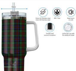 ScotsTee Shop Scottish MacDuff Hunting Clan Tartan Tumbler with Handle 40oz Insulated Tumbler