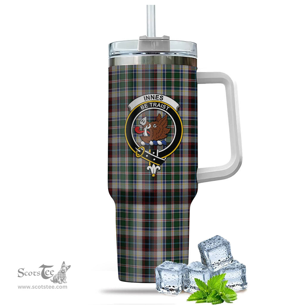 ScotsTee Shop Scottish Innes Dress Clan Crest Tartan Tumbler with Handle 40oz Insulated Tumbler