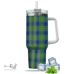 ScotsTee Shop Scottish Johnstone-Johnston Ancient Clan Tartan Tumbler with Handle 40oz Insulated Tumbler