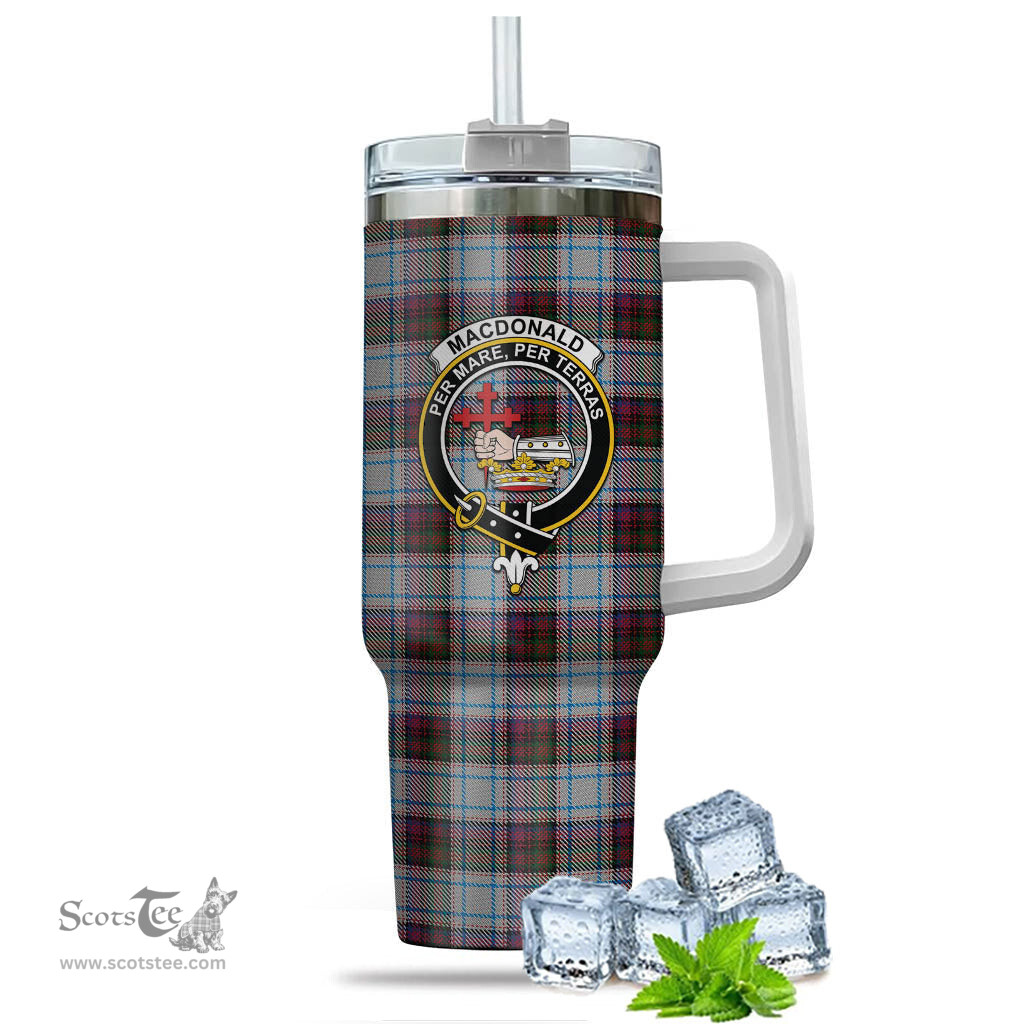 ScotsTee Shop Scottish MacDonald Dress Ancient Clan Crest Tartan Tumbler with Handle 40oz Insulated Tumbler