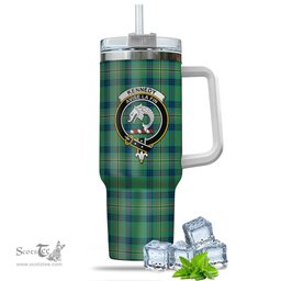 ScotsTee Shop Scottish Kennedy Ancient Clan Crest Tartan Tumbler with Handle 40oz Insulated Tumbler