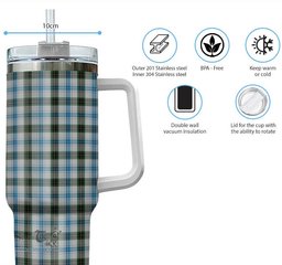 ScotsTee Shop Scottish Henderson Dress Clan Tartan Tumbler with Handle 40oz Insulated Tumbler