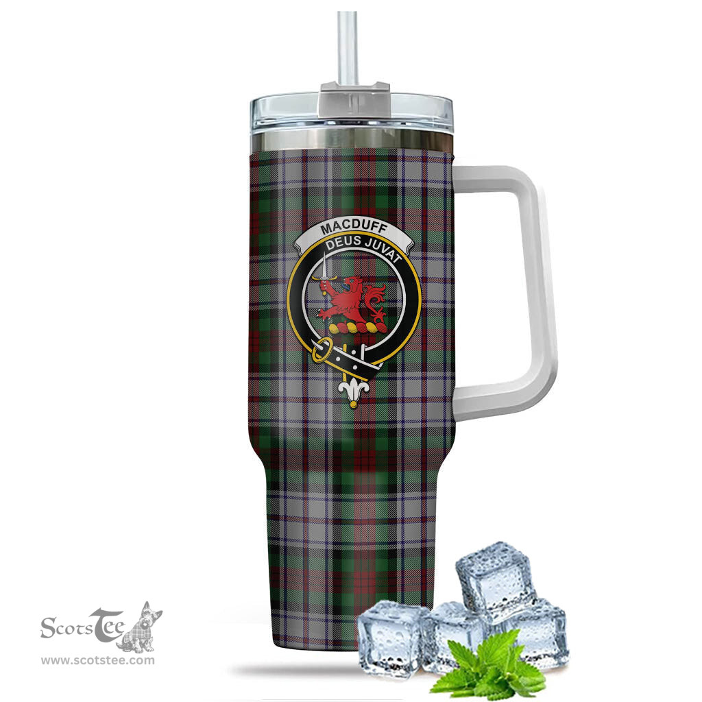ScotsTee Shop Scottish MacDuff Dress Clan Crest Tartan Tumbler with Handle 40oz Insulated Tumbler