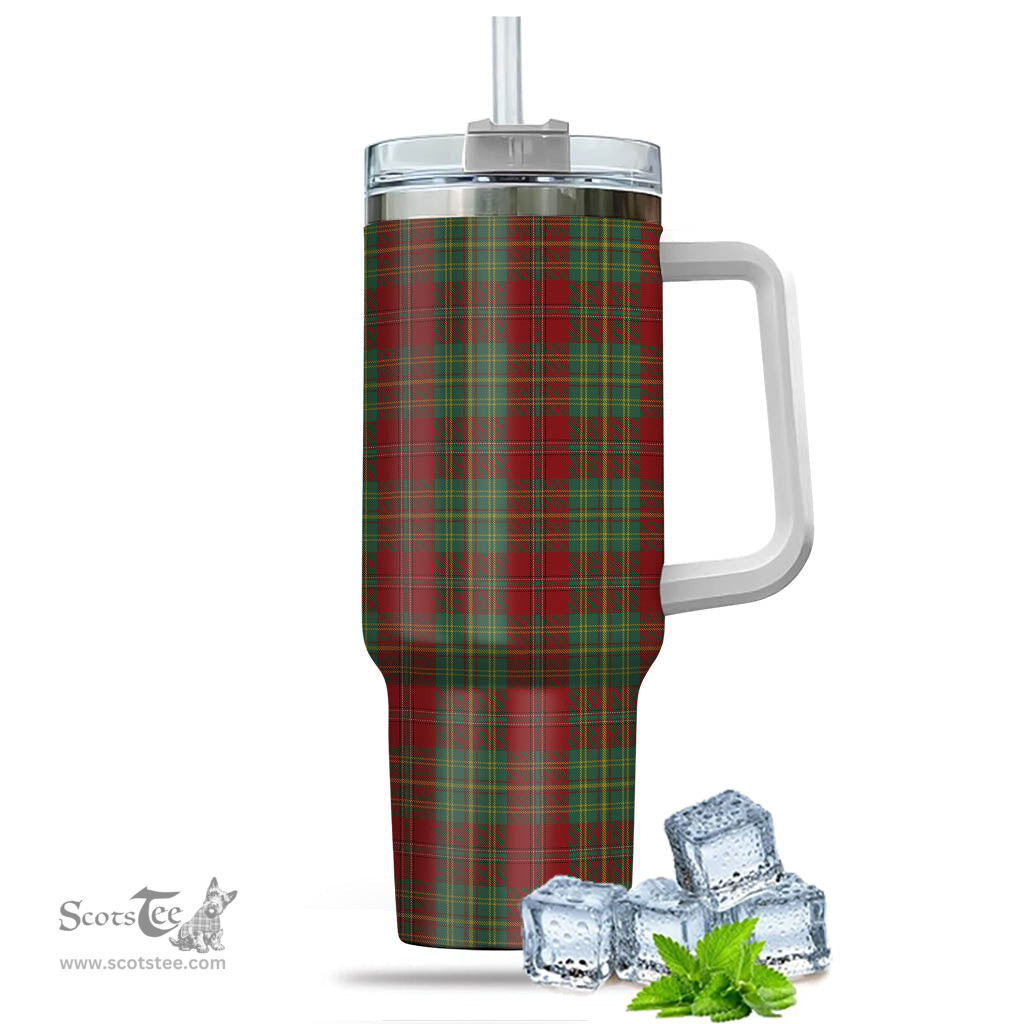ScotsTee Shop Scottish Leask Clan Tartan Tumbler with Handle 40oz Insulated Tumbler