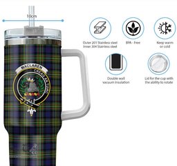 ScotsTee Shop Scottish MacLaren Modern Clan Crest Tartan Tumbler with Handle 40oz Insulated Tumbler