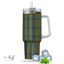 ScotsTee Shop Scottish O'Brien Clan Tartan Tumbler with Handle 40oz Insulated Tumbler