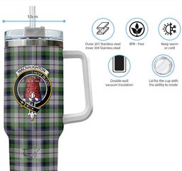 ScotsTee Shop Scottish MacNaughton Dress Clan Crest Tartan Tumbler with Handle 40oz Insulated Tumbler