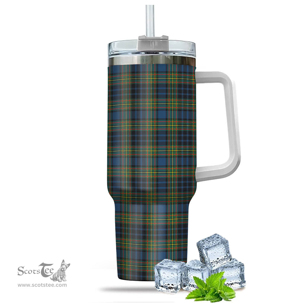 ScotsTee Shop Scottish MacLellan Ancient Clan Tartan Tumbler with Handle 40oz Insulated Tumbler