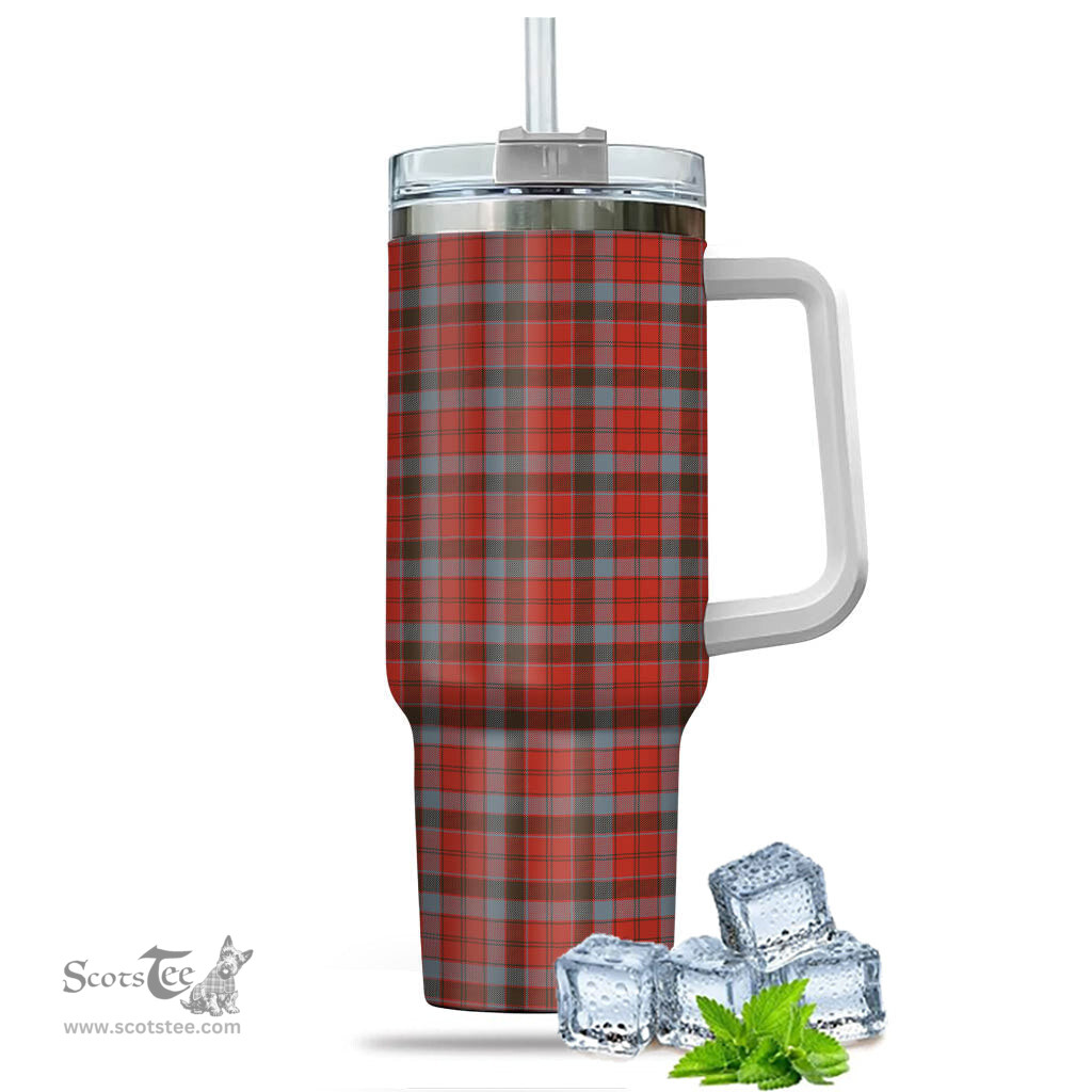 ScotsTee Shop Scottish Robertson Weathered Clan Tartan Tumbler with Handle 40oz Insulated Tumbler