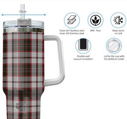 ScotsTee Shop Scottish Scott Dress Clan Tartan Tumbler with Handle 40oz Insulated Tumbler