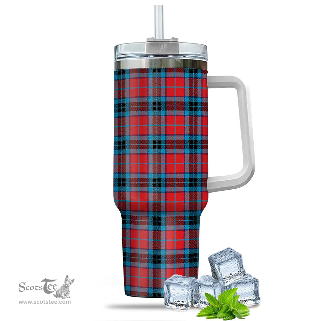 ScotsTee Shop Scottish MacTavish Modern Clan Tartan Tumbler with Handle 40oz Insulated Tumbler