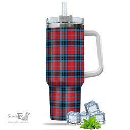 ScotsTee Shop Scottish MacTavish Modern Clan Tartan Tumbler with Handle 40oz Insulated Tumbler