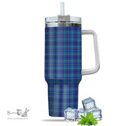 ScotsTee Shop Scottish Mercer Modern Clan Tartan Tumbler with Handle 40oz Insulated Tumbler