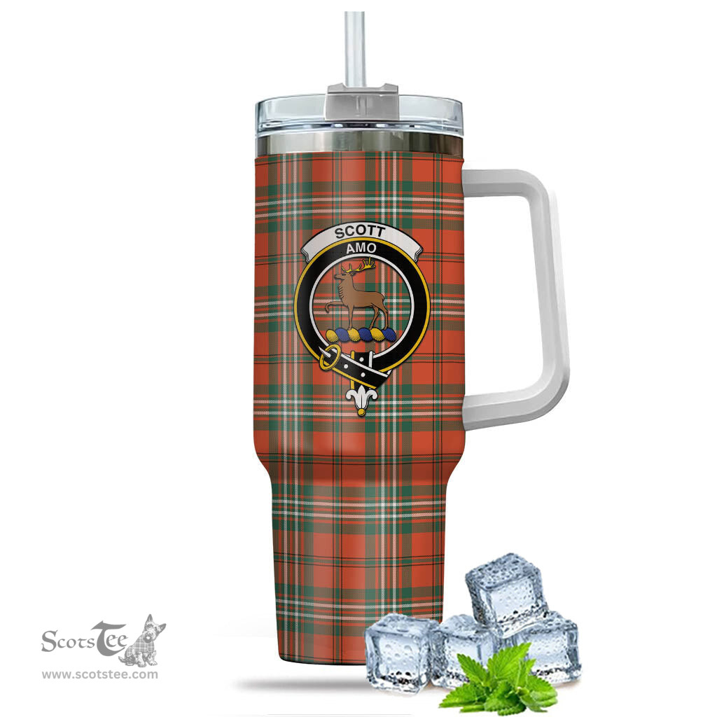 ScotsTee Shop Scottish Scott Ancient Clan Crest Tartan Tumbler with Handle 40oz Insulated Tumbler