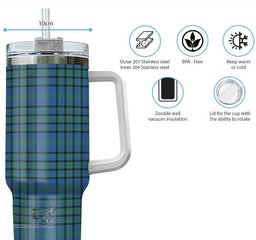 ScotsTee Shop Scottish Matheson Hunting Ancient Clan Tartan Tumbler with Handle 40oz Insulated Tumbler