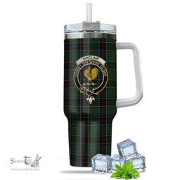 ScotsTee Shop Scottish Sinclair Hunting Clan Crest Tartan Tumbler with Handle 40oz Insulated Tumbler