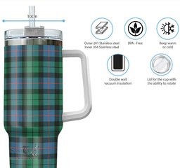 ScotsTee Shop Scottish Morrison Ancient Clan Tartan Tumbler with Handle 40oz Insulated Tumbler