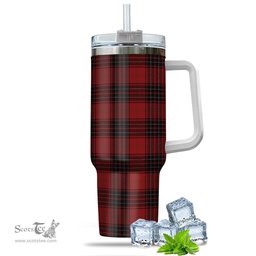 ScotsTee Shop Scottish Wemyss Clan Tartan Tumbler with Handle 40oz Insulated Tumbler