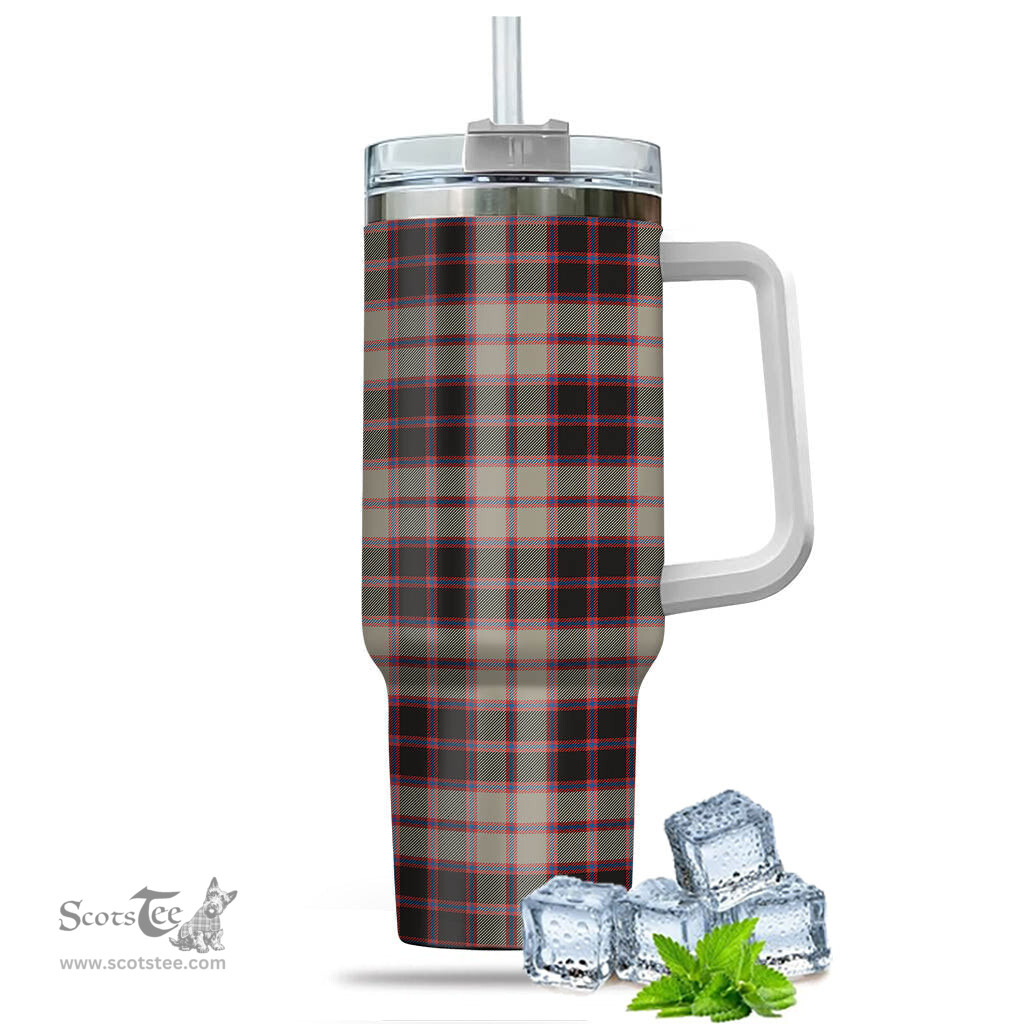 ScotsTee Shop Scottish MacPherson Hunting Ancient Clan Tartan Tumbler with Handle 40oz Insulated Tumbler