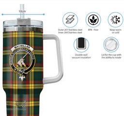 ScotsTee Shop Scottish MacMillan Old Modern Clan Crest Tartan Tumbler with Handle 40oz Insulated Tumbler
