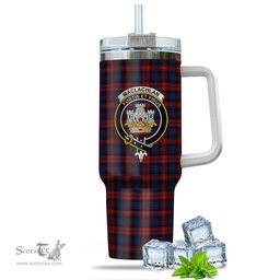 ScotsTee Shop Scottish MacLachlan Clan Crest Tartan Tumbler with Handle 40oz Insulated Tumbler