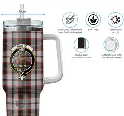 ScotsTee Shop Scottish Scott Dress Clan Crest Tartan Tumbler with Handle 40oz Insulated Tumbler