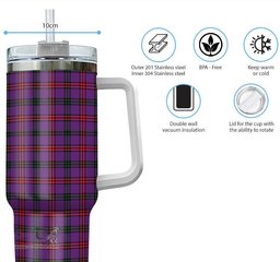 ScotsTee Shop Scottish Montgomery Modern Clan Tartan Tumbler with Handle 40oz Insulated Tumbler