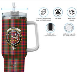 ScotsTee Shop Scottish Skene Modern Clan Crest Tartan Tumbler with Handle 40oz Insulated Tumbler