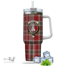 ScotsTee Shop Scottish MacLean of Duart Dress Red Clan Crest Tartan Tumbler with Handle 40oz Insulated Tumbler