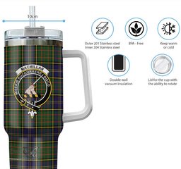ScotsTee Shop Scottish MacMillan Hunting Modern Clan Crest Tartan Tumbler with Handle 40oz Insulated Tumbler