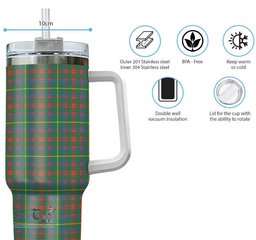 ScotsTee Shop Scottish MacIntosh Hunting Ancient Clan Tartan Tumbler with Handle 40oz Insulated Tumbler
