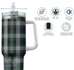 ScotsTee Shop Scottish Murray of Atholl Dress Clan Tartan Tumbler with Handle 40oz Insulated Tumbler