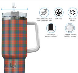 ScotsTee Shop Scottish Robertson Ancient Clan Tartan Tumbler with Handle 40oz Insulated Tumbler