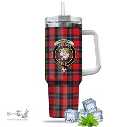 ScotsTee Shop Scottish Ruthven Modern Clan Crest Tartan Tumbler with Handle 40oz Insulated Tumbler