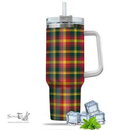 ScotsTee Shop Scottish Maple Leaf Canada Clan Tartan Tumbler with Handle 40oz Insulated Tumbler
