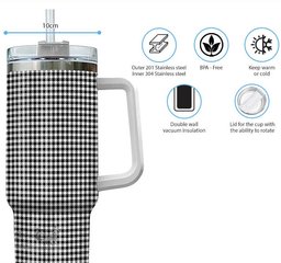 ScotsTee Shop Scottish Shepherd Clan Tartan Tumbler with Handle 40oz Insulated Tumbler