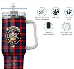 ScotsTee Shop Scottish MacLachlan Modern Clan Crest Tartan Tumbler with Handle 40oz Insulated Tumbler
