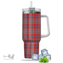 ScotsTee Shop Scottish Moubray Clan Tartan Tumbler with Handle 40oz Insulated Tumbler