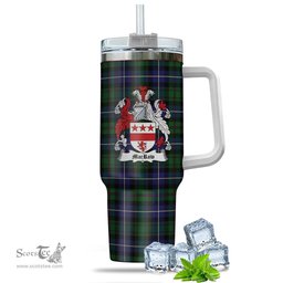 ScotsTee Shop Scottish MacRow Hunting Clan Crest Tartan Tumbler with Handle 40oz Insulated Tumbler