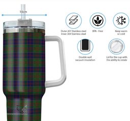 ScotsTee Shop Scottish Stewart of Appin Hunting Clan Tartan Tumbler with Handle 40oz Insulated Tumbler