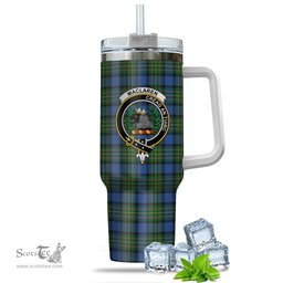 ScotsTee Shop Scottish MacLaren Ancient Clan Crest Tartan Tumbler with Handle 40oz Insulated Tumbler