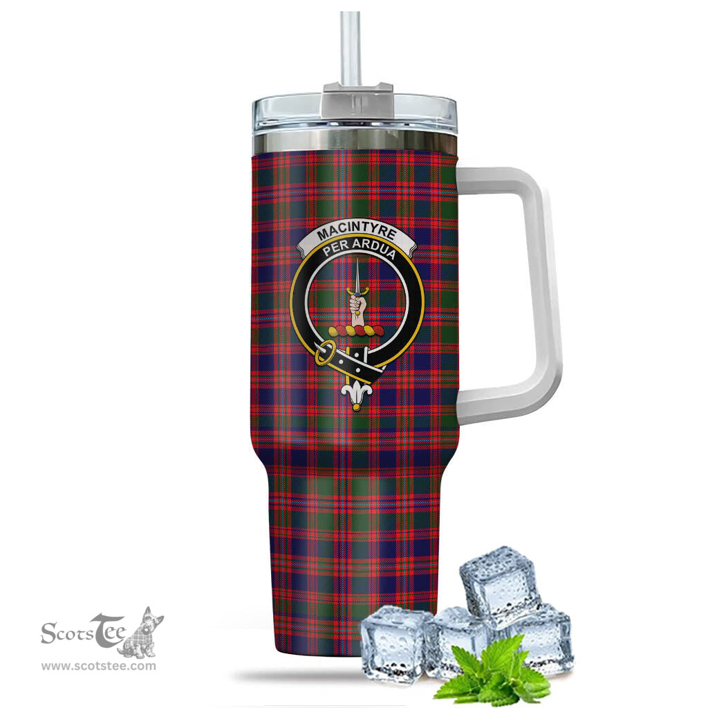 ScotsTee Shop Scottish MacIntyre Modern Clan Crest Tartan Tumbler with Handle 40oz Insulated Tumbler
