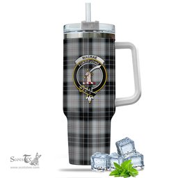 ScotsTee Shop Scottish MacRae Dress Clan Crest Tartan Tumbler with Handle 40oz Insulated Tumbler