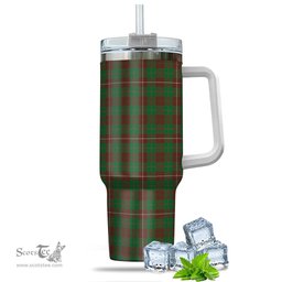 ScotsTee Shop Scottish MacKinnon Hunting Modern Clan Tartan Tumbler with Handle 40oz Insulated Tumbler