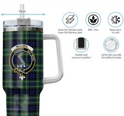 ScotsTee Shop Scottish MacNeil of Colonsay Modern Clan Crest Tartan Tumbler with Handle 40oz Insulated Tumbler